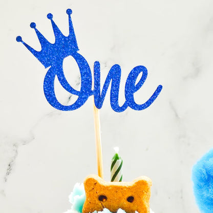 Cake Topper One Blue